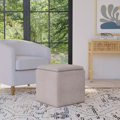 Pouf contenitore HomePop con coperchio a vassoio