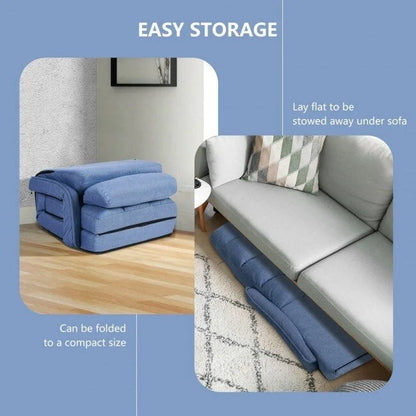 Folding Lazy Floor Chair Sofa with Armrests and Pillow - 22  x 26  x 29  (L x W x H)