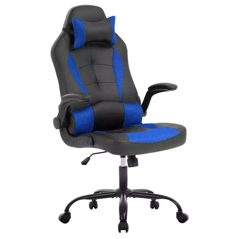 FDW PC Gaming Chair Office Chair Desk Chair with Lumbar Support Flip Up Arms Headrest