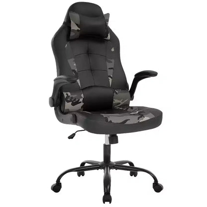 FDW PC Gaming Chair Office Chair Desk Chair with Lumbar Support Flip Up Arms Headrest