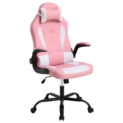 FDW PC Gaming Chair Office Chair Desk Chair with Lumbar Support Flip Up Arms Headrest