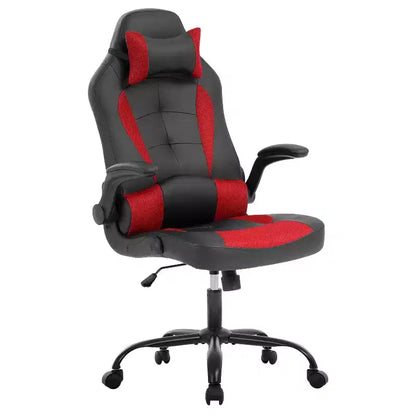 FDW PC Gaming Chair Office Chair Desk Chair with Lumbar Support Flip Up Arms Headrest