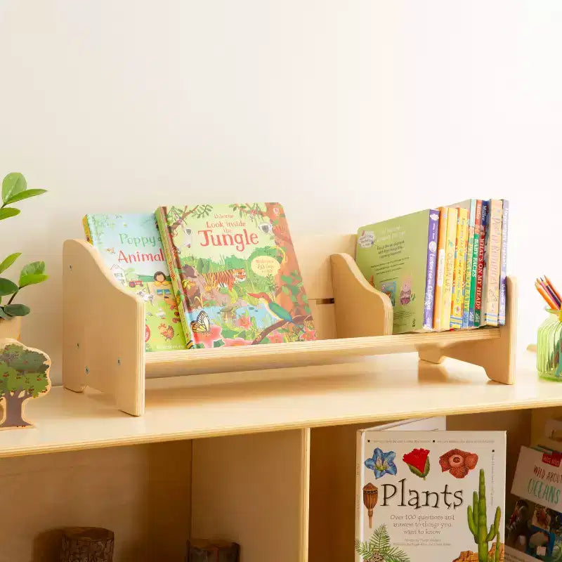 Guidecraft Tabletop Book Browser - Natural: Kids Classroom and Playroom Book Display and Book Storage