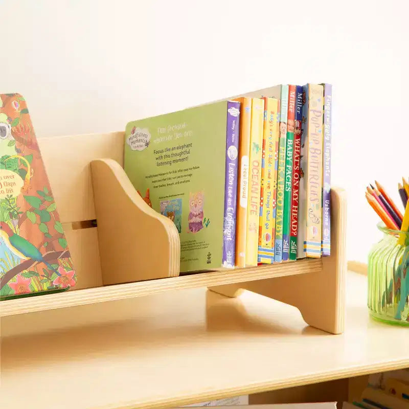 Guidecraft Espositore da tavolo per libri - Naturale: Espositore e Contenitore per libri per aula e sala giochi per bambini