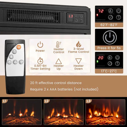 Costway Fireplace TV Stand w/ Led Lights & 18  Electric Fireplace for - See Details