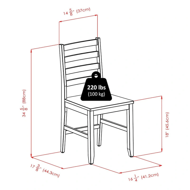 3-Pc Drop Leaf Table with Ladder-back Chairs, Walnut