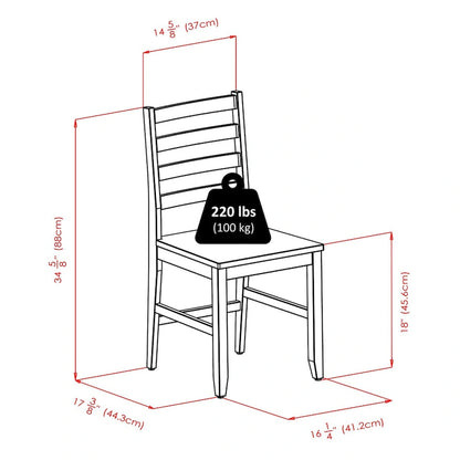 3-Pc Drop Leaf Table with Ladder-back Chairs, Walnut