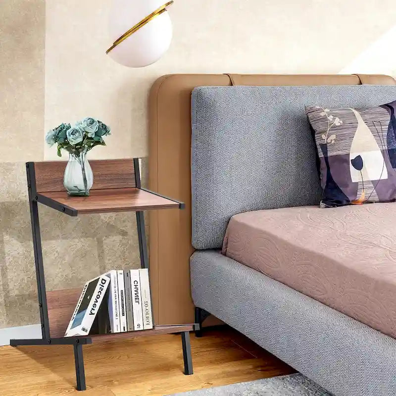 Ivinta Small End Table with Storage, Modern Simplistic Side Table