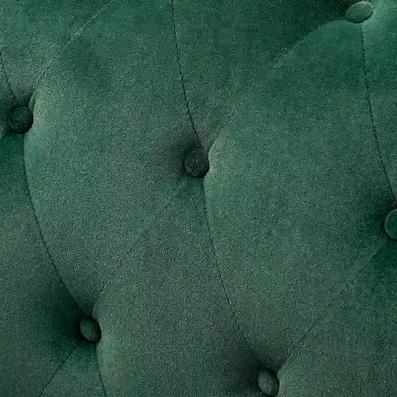 Geltrude Transitional Upholstered Button Tufted Club Chair with turned wooden Legs by HULALA HOME