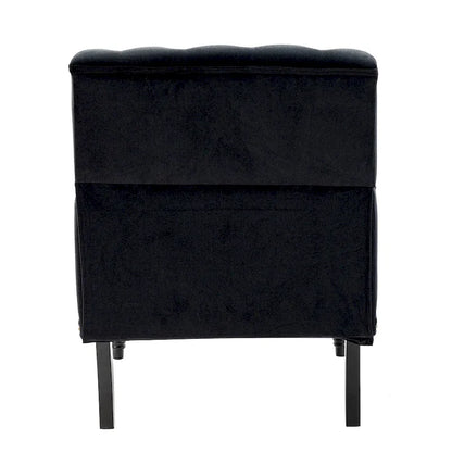 Geltrude Transitional Upholstered Button Tufted Club Chair with turned wooden Legs by HULALA HOME