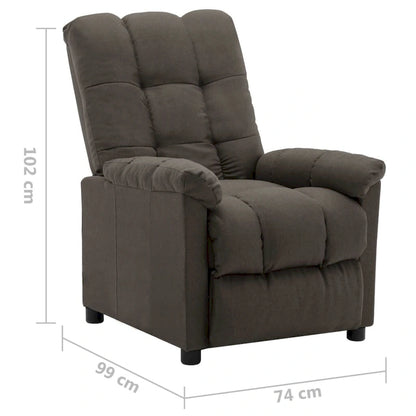 vidaXL Recliner Taupe Fabric - 29.1  x 38.9  x 40.1