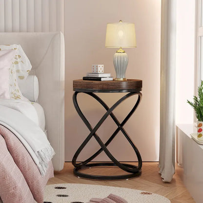 19.68 Inches Round End Side Table Nightstands for Living Room
