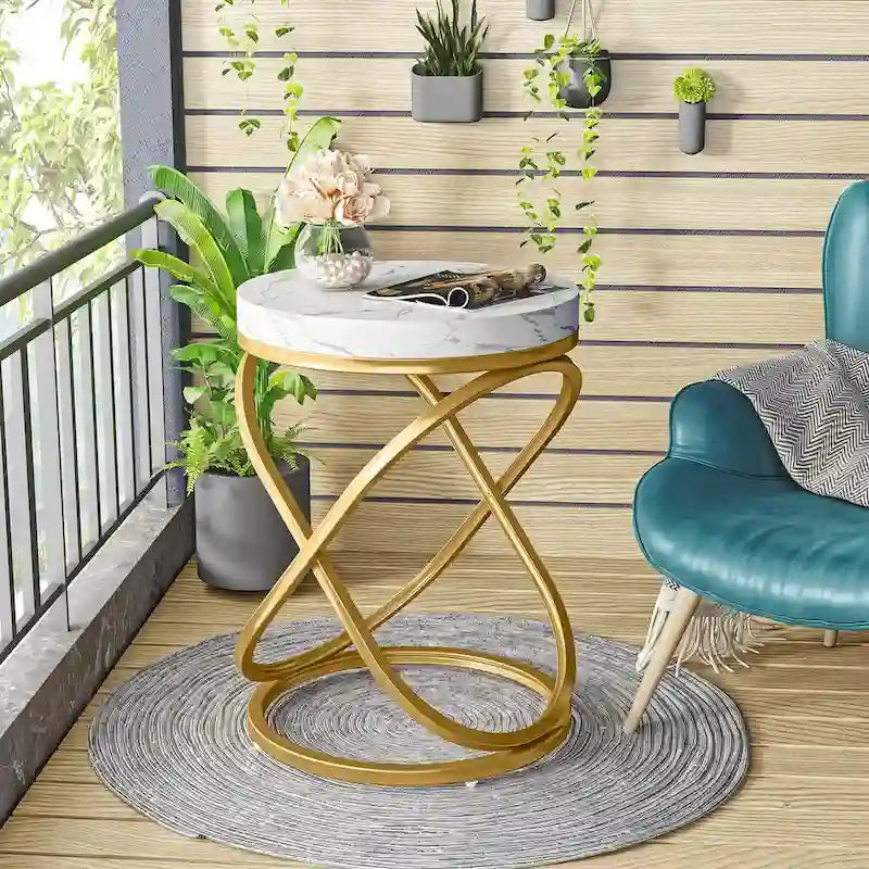 19.68 Inches Round End Side Table Nightstands for Living Room