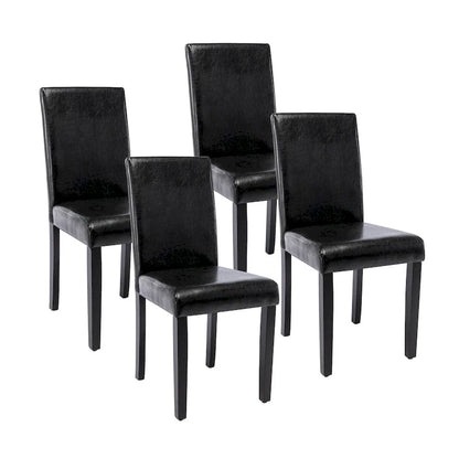 Porthos Home Nate PU Leather Upholstered Dining Chairs with Rubberwood Legs, Set of 4