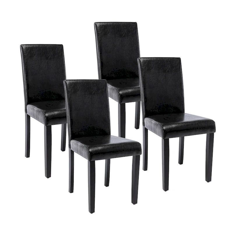 Porthos Home Nate PU Leather Upholstered Dining Chairs with Rubberwood Legs, Set of 4