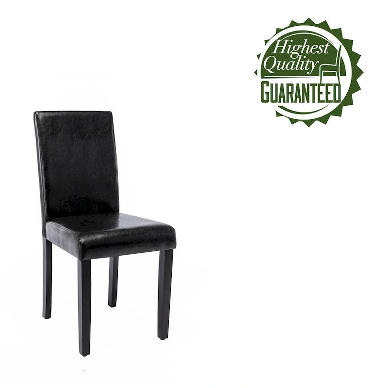 Porthos Home Nate PU Leather Upholstered Dining Chairs with Rubberwood Legs, Set of 4