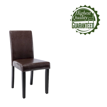 Porthos Home Nate PU Leather Upholstered Dining Chairs with Rubberwood Legs, Set of 4