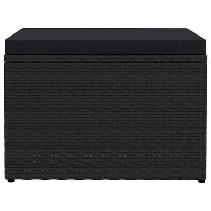 vidaXL Ottoman Outdoor Footstool for Backyard Garden Poolside Poly Rattan