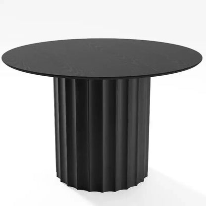 Dovelina Mid-Century Round Dining Table Wood Kitchen Table Dining Room Table for 4 People - Black