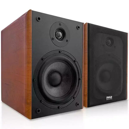 Pyle Home Theater Bookshelf Speakers - PHQBS52, 5.25 Woofer, 1 Silk Dome Tweeter, Pair, Black
