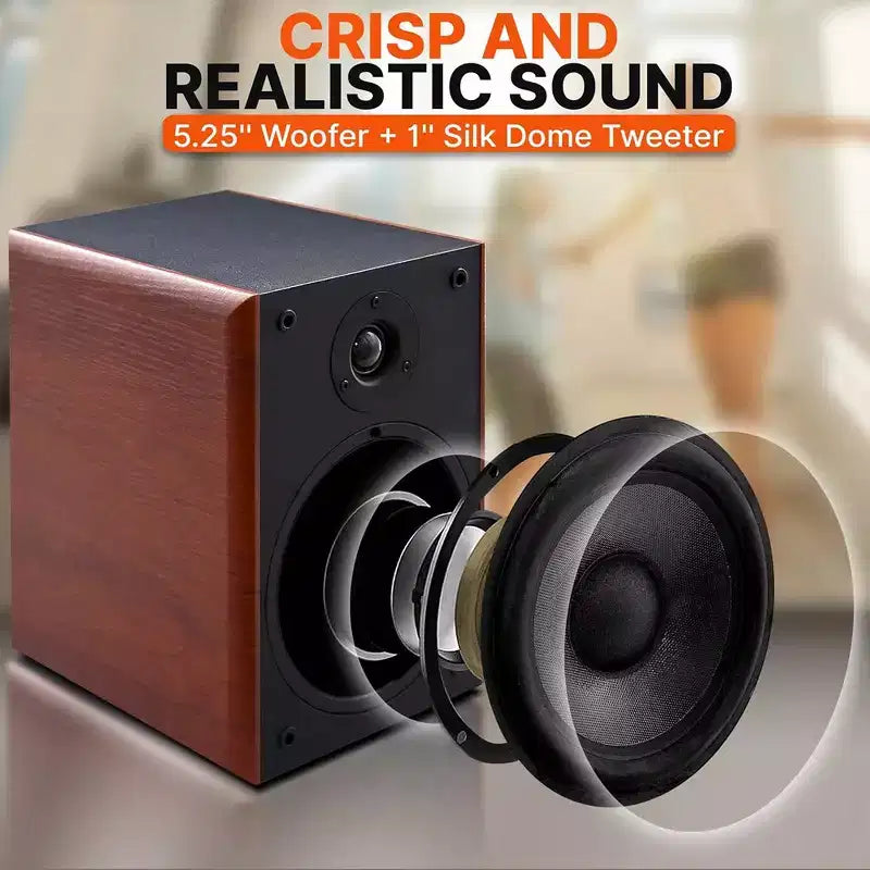 Pyle Diffusori da Scaffale Home Theater - PHQBS52, Woofer da 5.25, Tweeter a Cupola in Seta da 1, Coppia, Nero