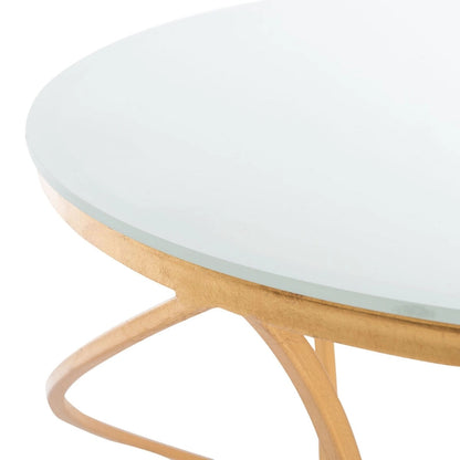 SAFAVIEH Treasures Jeanine Gold/ White Top Accent Table - 20  x 20  x 21.2  - 20Wx20Dx21H