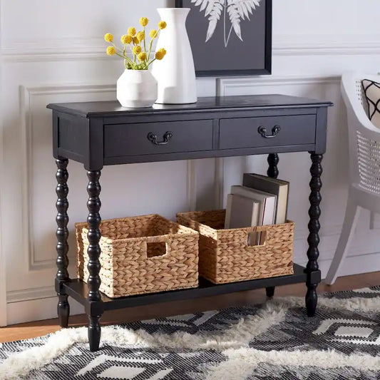 SAFAVIEH Henretta 2-Drawer Console Table - 35.5  W x 13  L x 29.5  H - 35.5  W x 13  L x 29.5  H - 36Wx13Dx30H