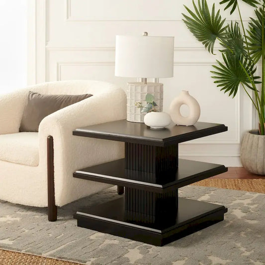 SAFAVIEH Ava 2-Shelf Accent Table - 24  L x 24  D x 21  H - 24Wx24Dx21H