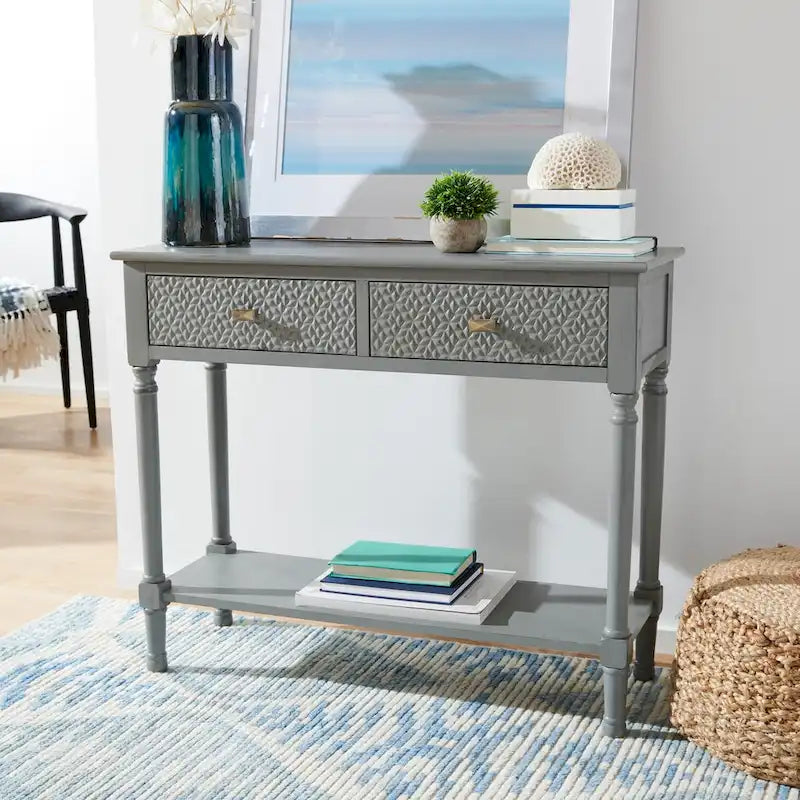 SAFAVIEH Salina 2-Drawer Console Table - 35.5  W x 13  L x 29.5  H - 36Wx13Dx30H