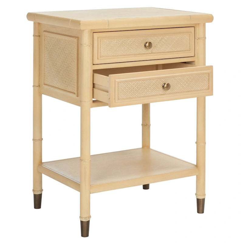 SAFAVIEH Dessa 2-Drawer 1-Shelf Accent Table. - 21  W x 18  D x 27  H - 21Wx18Dx27H