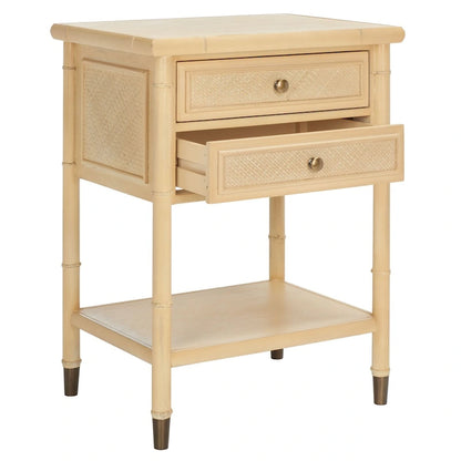 SAFAVIEH Dessa 2-Drawer 1-Shelf Accent Table. - 21  W x 18  D x 27  H - 21Wx18Dx27H