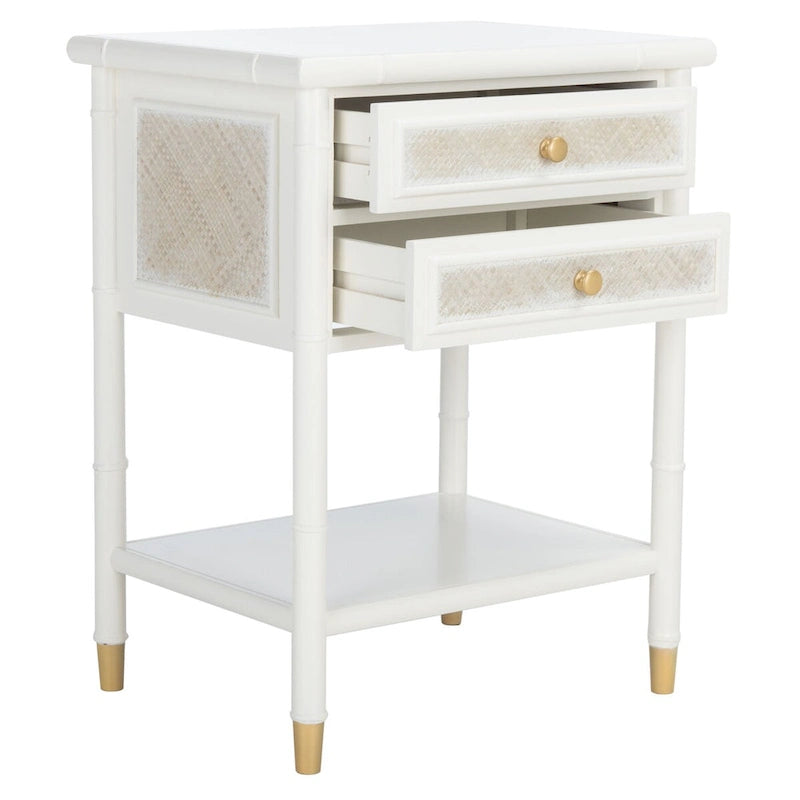 SAFAVIEH Dessa 2-Drawer 1-Shelf Accent Table. - 21  W x 18  D x 27  H - 21Wx18Dx27H