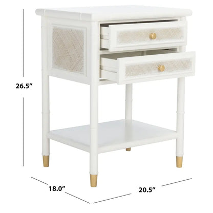 SAFAVIEH Dessa 2-Drawer 1-Shelf Accent Table. - 21  W x 18  D x 27  H - 21Wx18Dx27H