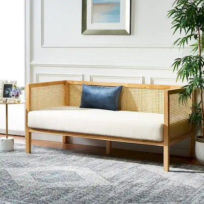 SAFAVIEH Mandie Rattan Sofa - 29  W x 62  D x 30  H - 29Wx62Dx29H