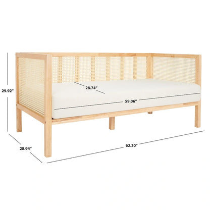 SAFAVIEH Mandie Rattan Sofa - 29  W x 62  D x 30  H - 29Wx62Dx29H