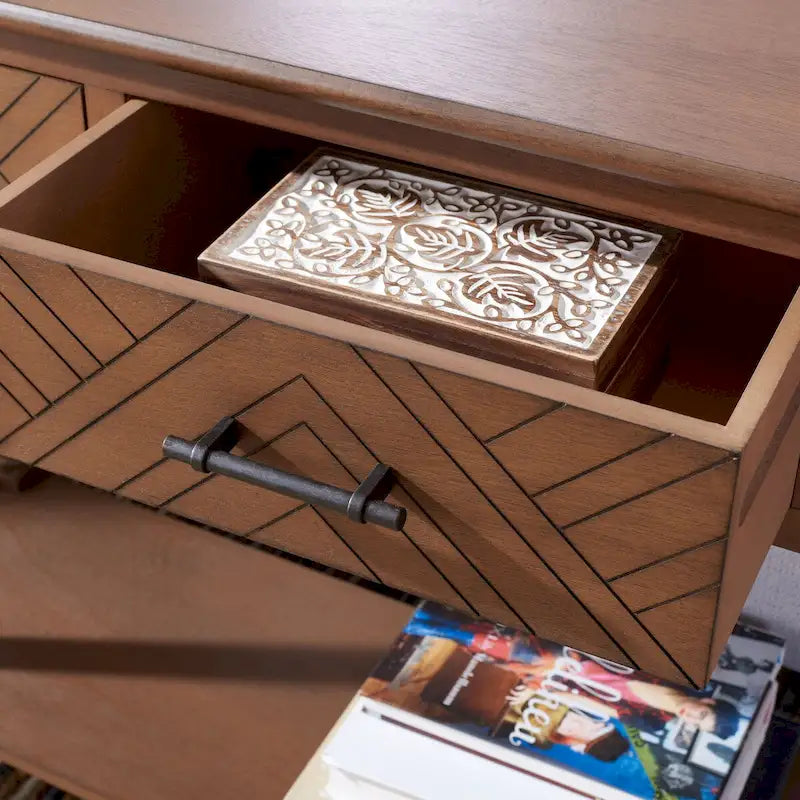 SAFAVIEH Jeanie 3-Drawer Bottom Shelf Console Table - 47.3  W x 13  L x 29.5  H - 47Wx13Dx30H