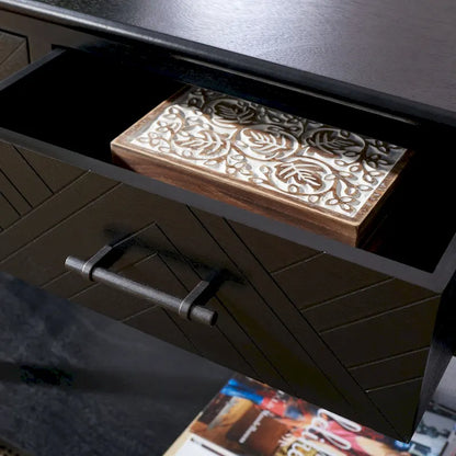 SAFAVIEH Jeanie 3-Drawer Bottom Shelf Console Table - 47.3  W x 13  L x 29.5  H - 47Wx13Dx30H