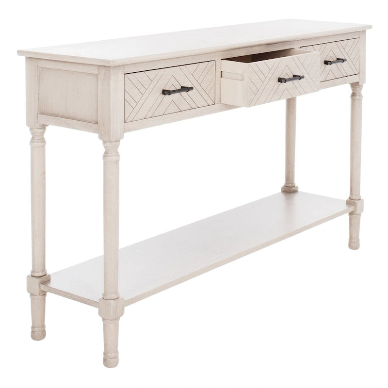 SAFAVIEH Jeanie 3-Drawer Bottom Shelf Console Table - 47.3  W x 13  L x 29.5  H - 47Wx13Dx30H