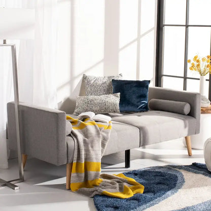 SAFAVIEH Tamekia Foldable Futon Bed with Pillow - 74.8  x 31.9  x 34.7