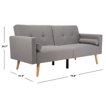 SAFAVIEH Tamekia Foldable Futon Bed with Pillow - 74.8  x 31.9  x 34.7