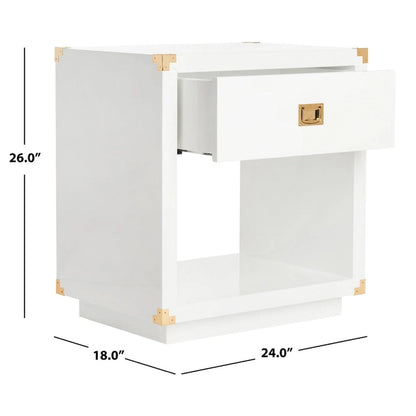 SAFAVIEH Couture Gilberte Lacquer Side Table - 24 In W x 18 In D x 26 In H - 24Wx18Dx26H