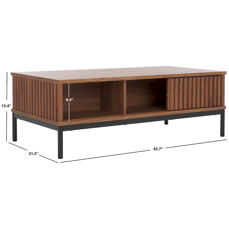 SAFAVIEH Tamayo 2-Door Storage Coffee Table - 43.7 In. W x 21.5 In. D x 15.4 In. H - 44Wx21Dx15H