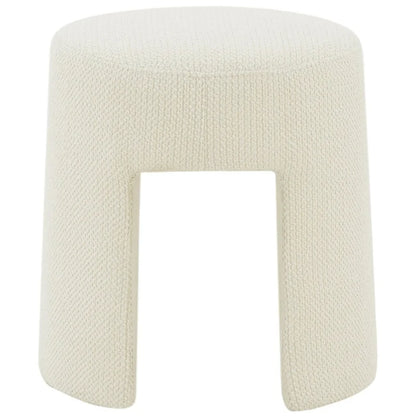 SAFAVIEH Couture Muire Ivory Upholstered Ottoman