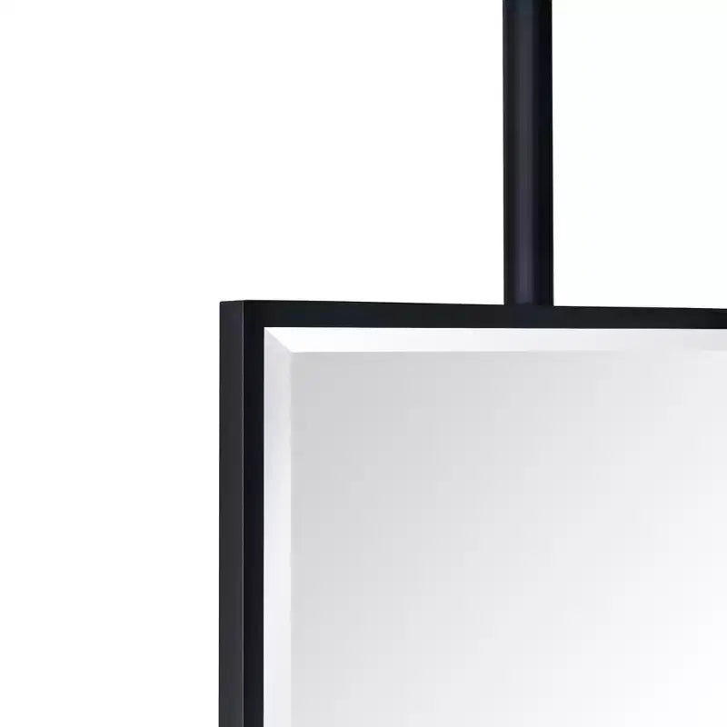 TEHOME Seren Specchio rettangolare da bagno da 20 pollici L x 30 pollici H con cornice in metallo, montaggio a soffitto, nero opaco