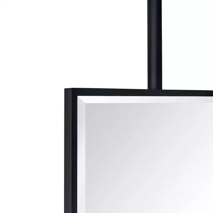 TEHOME Seren Specchio rettangolare da bagno da 20 pollici L x 30 pollici H con cornice in metallo, montaggio a soffitto, nero opaco