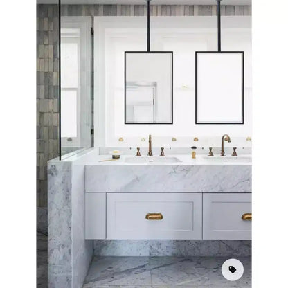 TEHOME Seren Specchio rettangolare da bagno da 20 pollici L x 30 pollici H con cornice in metallo, montaggio a soffitto, nero opaco