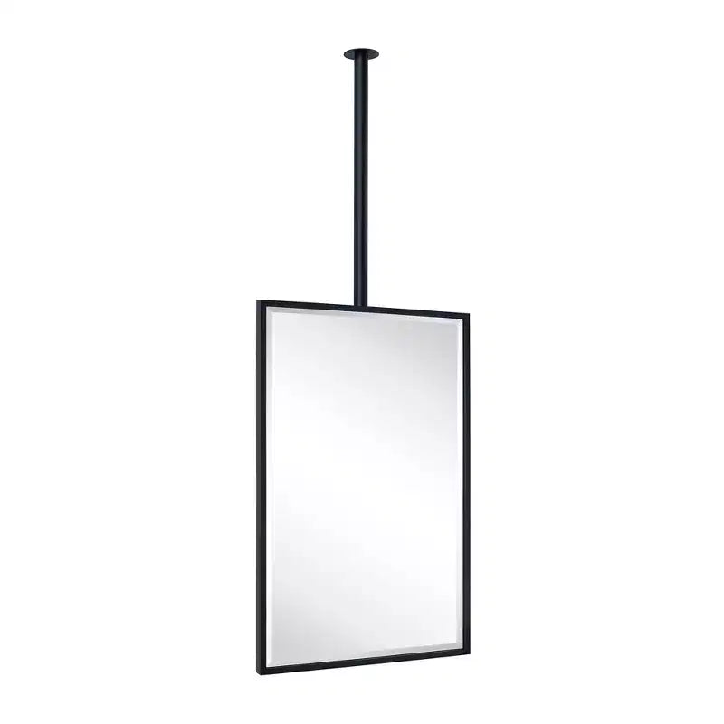 TEHOME Seren Specchio rettangolare da bagno da 20 pollici L x 30 pollici H con cornice in metallo, montaggio a soffitto, nero opaco