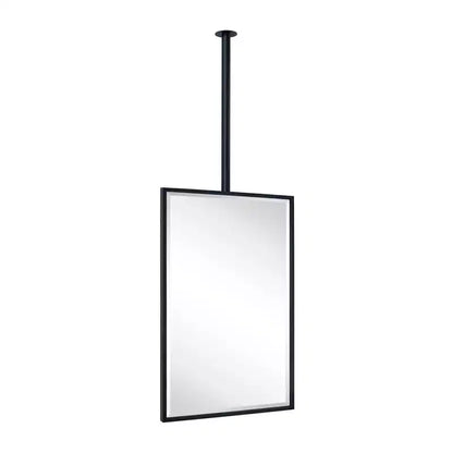 TEHOME Seren Specchio rettangolare da bagno da 20 pollici L x 30 pollici H con cornice in metallo, montaggio a soffitto, nero opaco