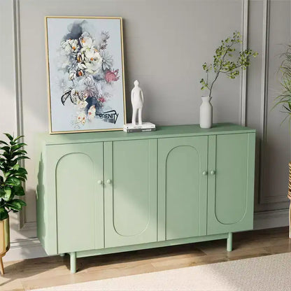 Credenza a Buffet, Mobile Contenitore Moderno da Cucina con 4 Ante e Ripiani Regolabili, Credenza in Legno per Ingresso e Soggiorno