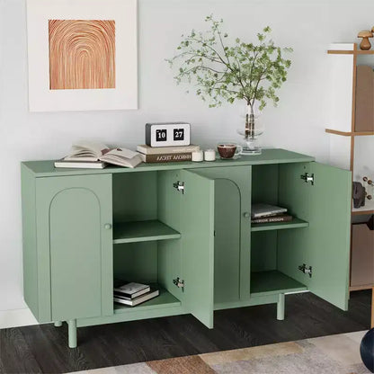 Credenza a Buffet, Mobile Contenitore Moderno da Cucina con 4 Ante e Ripiani Regolabili, Credenza in Legno per Ingresso e Soggiorno